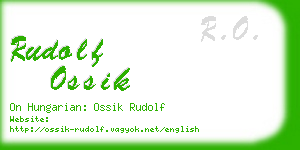 rudolf ossik business card